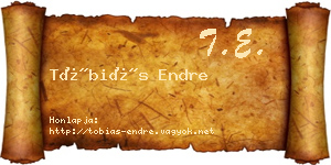 Tóbiás Endre névjegykártya